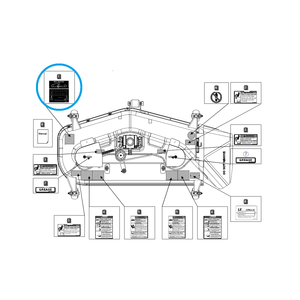 Autocollant d'information / Tracteur LS n° 40376541