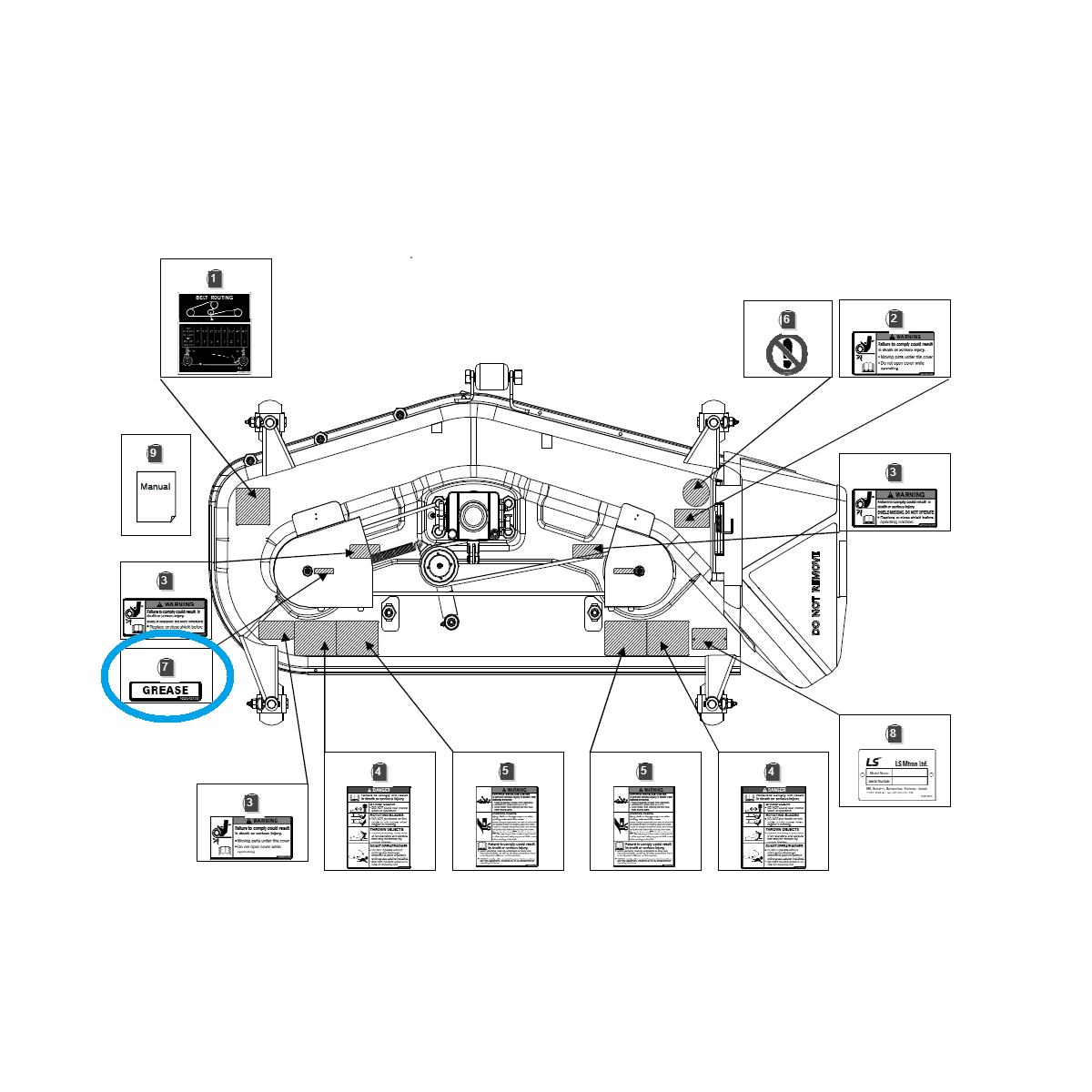 Autocollant d'information / Tracteur LS n° 40255437