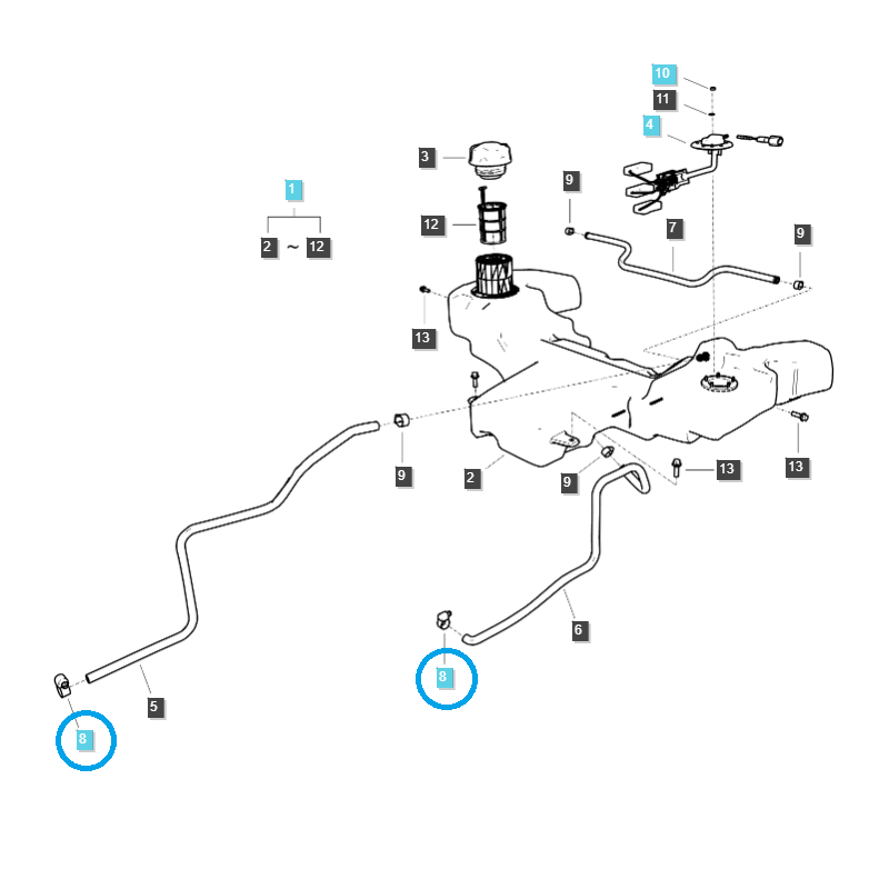 ostatní palivový systém - Svěrka / TRG970 / Traktor LS / Č. 40012020