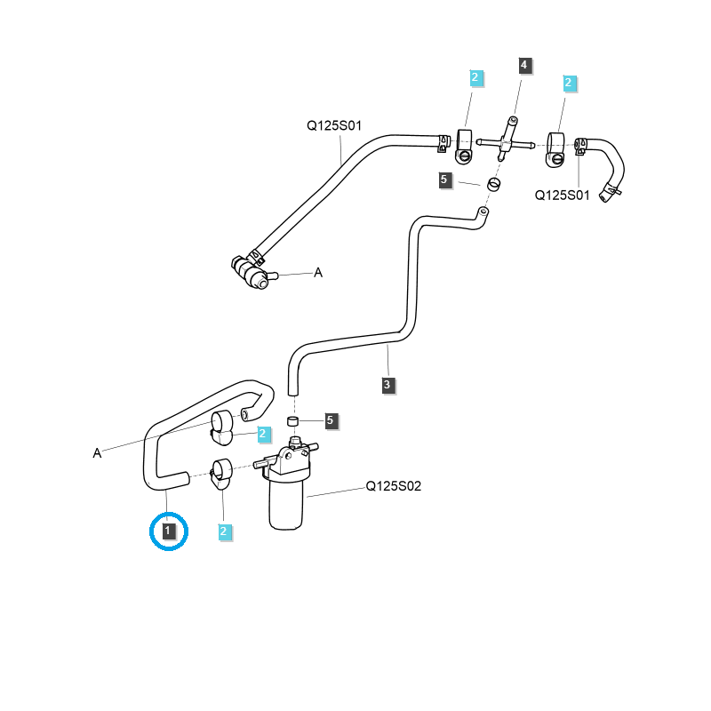 conduites de carburant - Conduite de carburant / TRG040 / Tracteur LS / N° 40206136