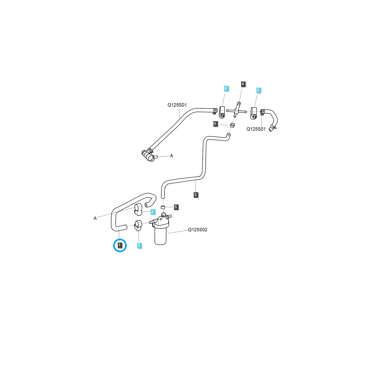 palivové vedenia - Palivové potrubie / TRG040 / Traktor LS / č. 40206136