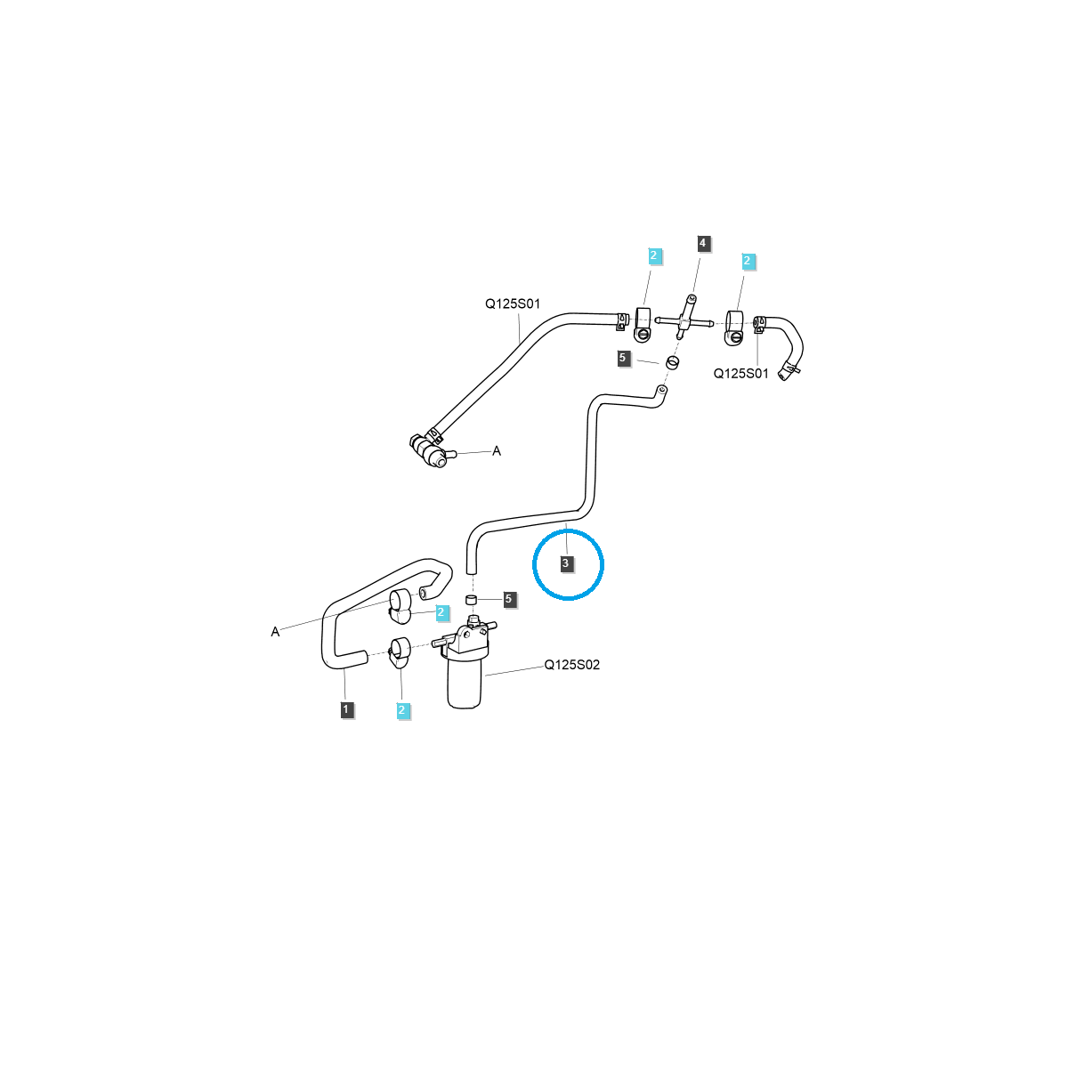 conduites de carburant - Tuyau de filtre à carburant / TRG040 / Tracteur LS / N° 40235053