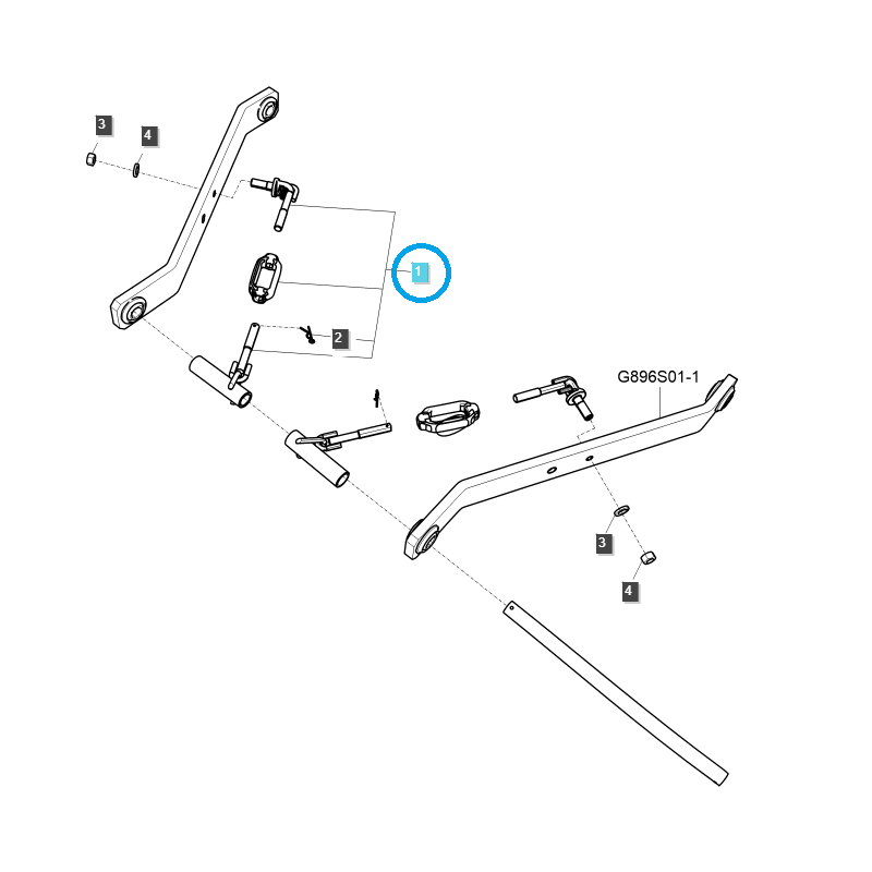 stabilisatoren - Kette, Stabilisator, Dreipunktaufhängung mit Riemenspannung / TRG896 / LS-Traktor 40441677