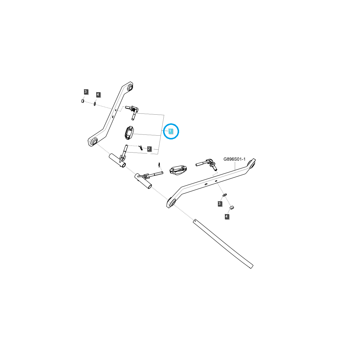 Chaîne, stabilisateur, attelage trois points de tension d'élingue / TRG896 / LS Tractor 40441677