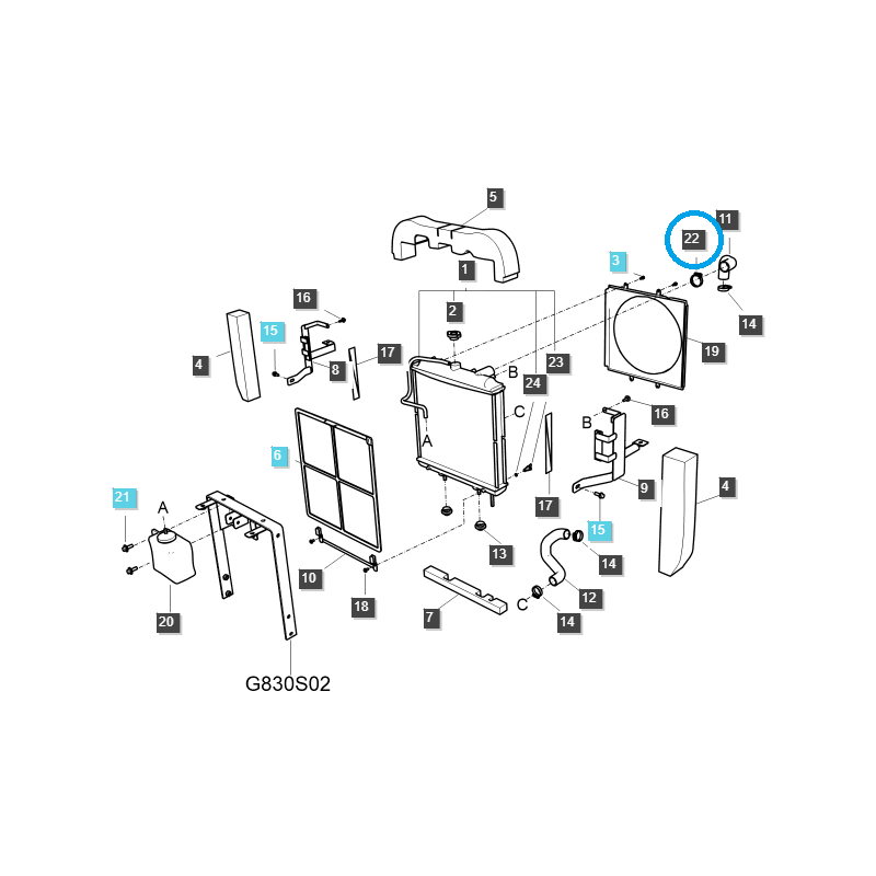 the remaining - Clamp / TRG970 / LS Tractor 40450180