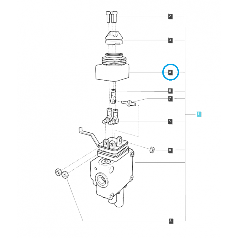 prvky vybavenia kabíny - Protiprachový kryt joysticku / TRG822 / LS Traktor / č
