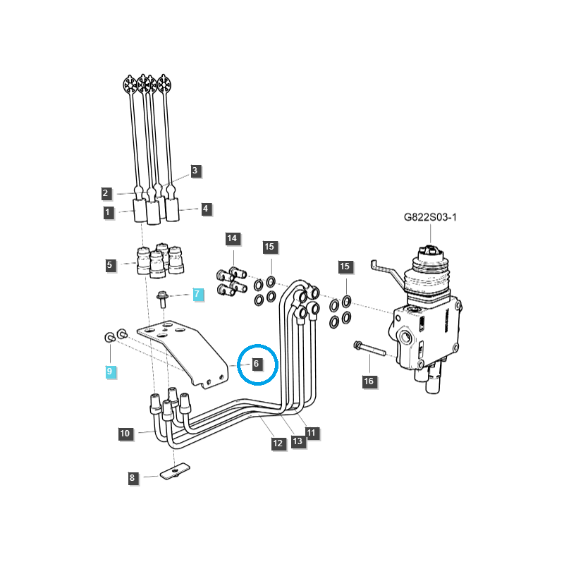 autres système de suspension à trois points - Support de câble de chargeur / TRG822 / LS Tracteur no.