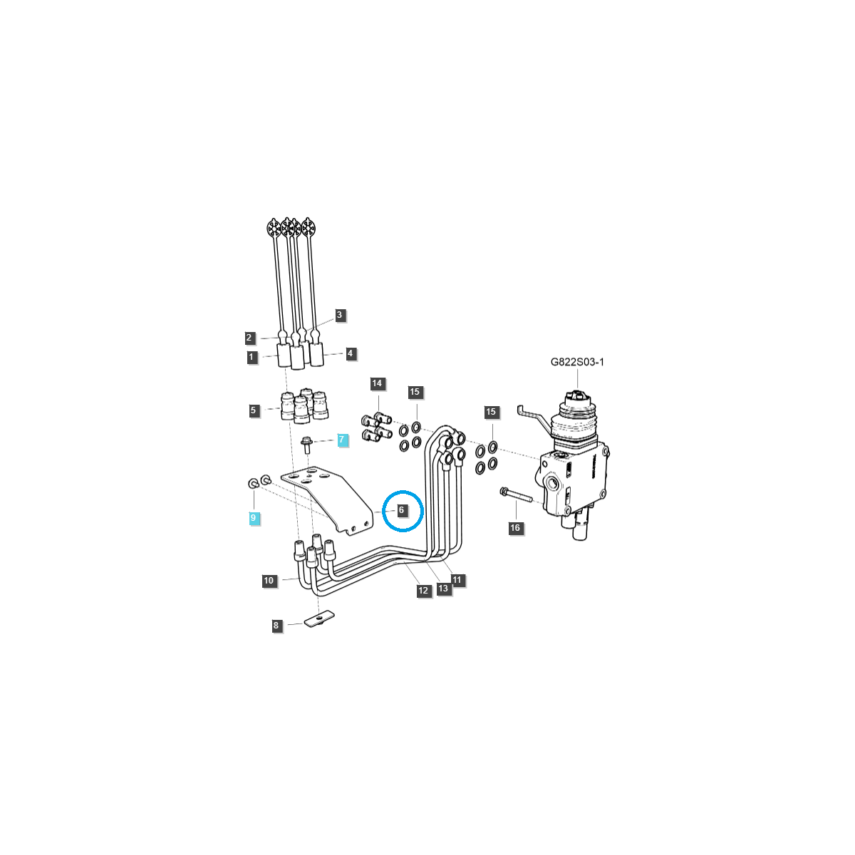 Držák lanka nakladače / TRG822 / Traktor Ls č. 40337208