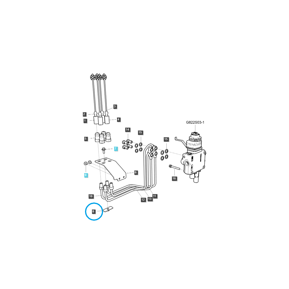 Držák lanka nakladače / TRG822 / Traktor Ls 40340383