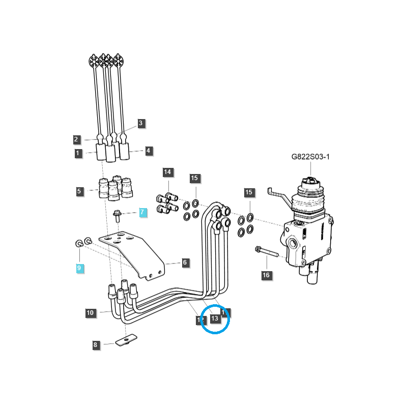 káble - Hydraulická hadica / TRG822 / Traktor LS / č. 40337149