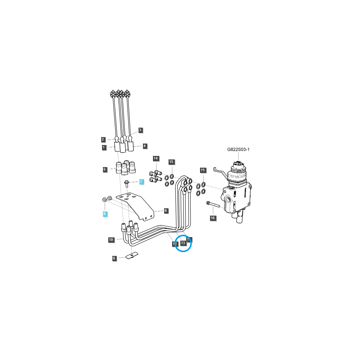 Hydraulikrohr / TRG822 / Ls Traktor 40337149