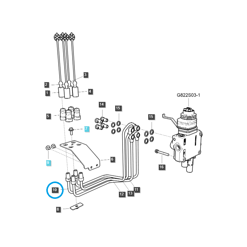 káble - Hydraulická hadica / TRG822 / Traktor LS / č. 40337148