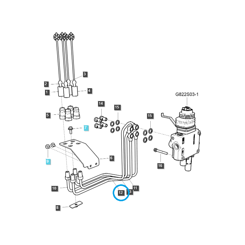 kabely - Hydraulická hadice / TRG822 / Traktor LS / č. 40337147