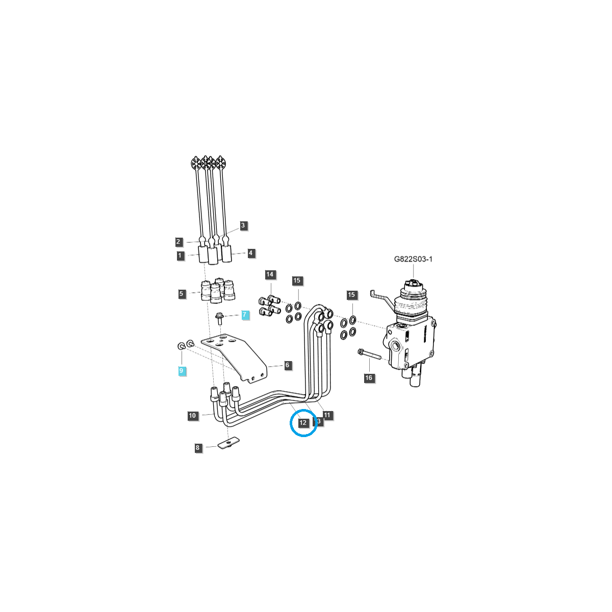 Hydraulikrohr / TRG822 / Ls Traktor 40337147