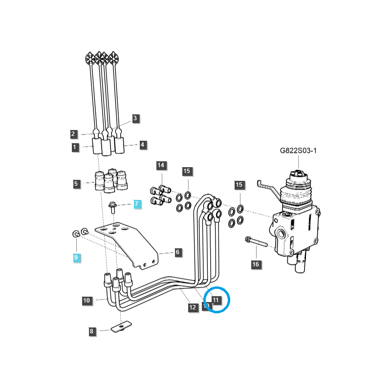 káble - Hydraulická hadica / TRG822 / Traktor LS / č. 40337145