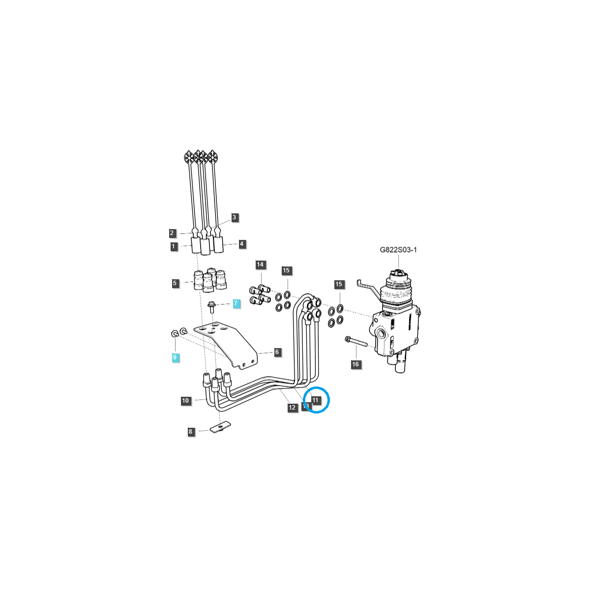 Hydraulikrohr / TRG822 / Ls Traktor 40337145