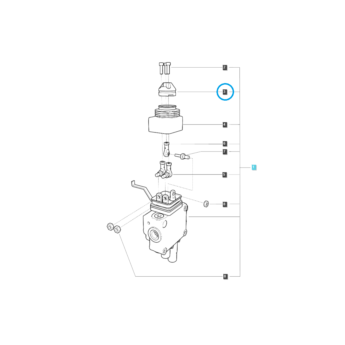 ostatní hydraulický systém - Ventil nakladače / BOSS-LOADER VALVE-MT1 / TRG822 / Traktor LS / č. 40438702