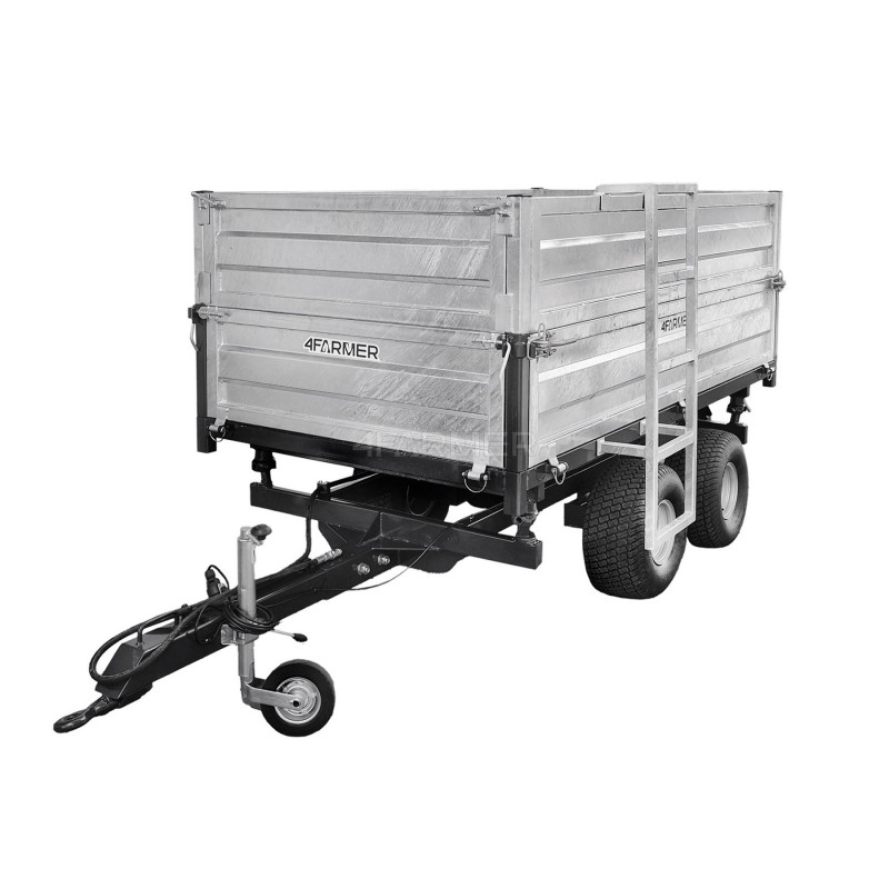 přívěsy - Dvounápravový zemědělský přívěs 2,5T s kiperem a nástavbami 4FARMER