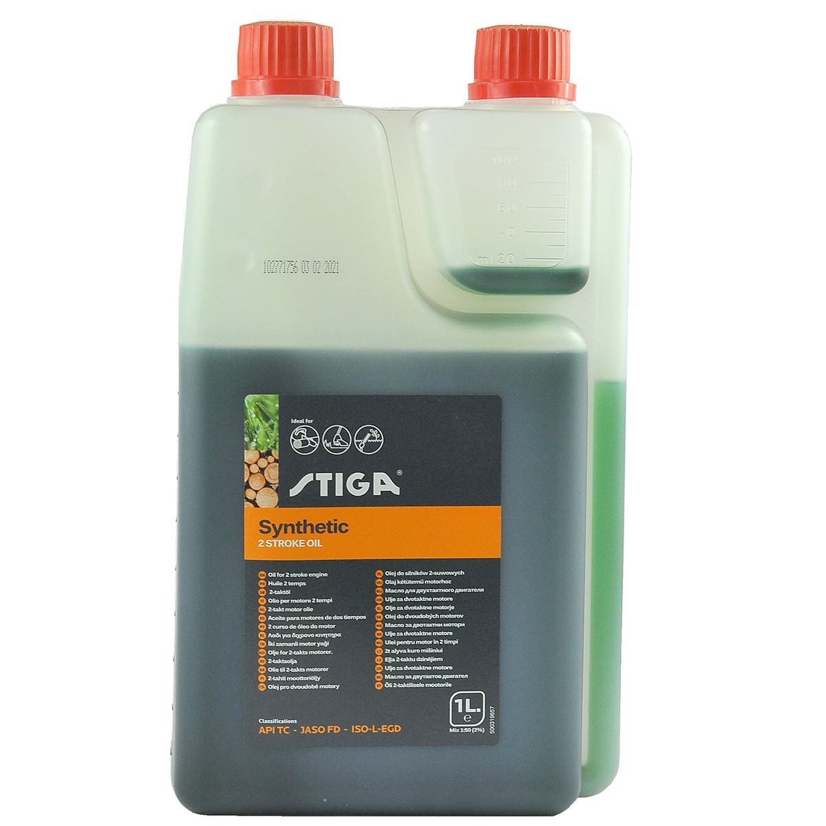 Aceite para motores de 2 tiempos / Stiga Synthetic 2T / API TC / JASO FD / 1L / 1111-9230-01