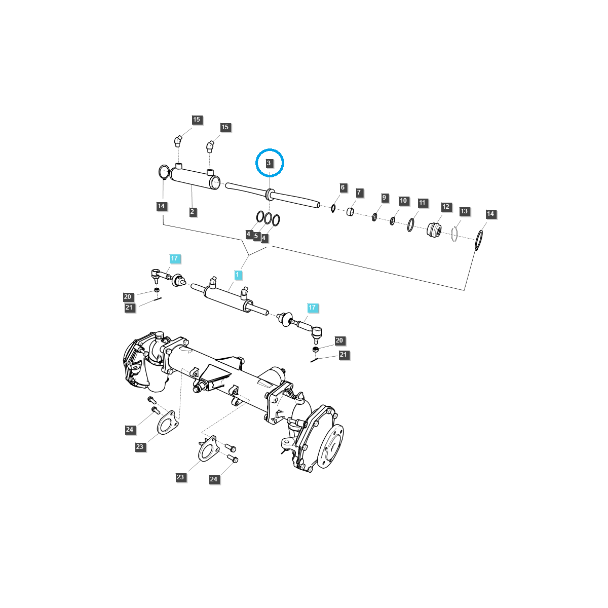 Pręt siłownika skrętu / TRG630 / Ls Tractor 40249732