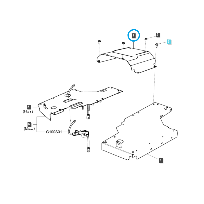 karosserieteile - Mittlere Bodenabdeckung / BKG840 / LS Traktor / Nr. 40159913