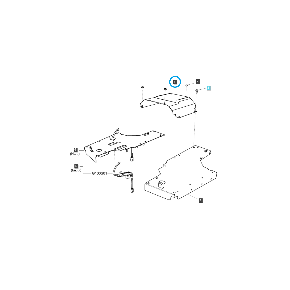 Center floor guard / BKG840 / Ls Tractor 40159913