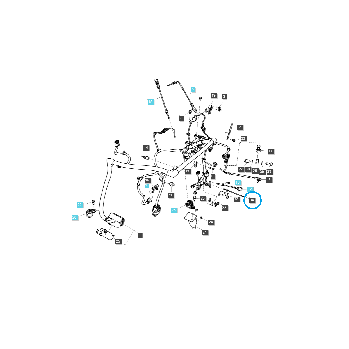 Abrazadera de cable / TRG750 / LS Tractor 40296563