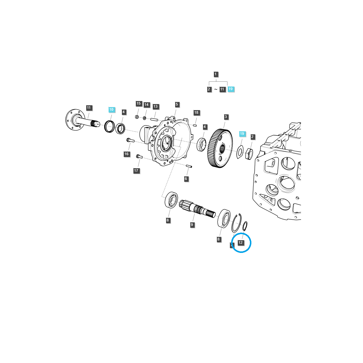 Pierścień segera Ø 45 / S810045001 / LS Tractor 40029279