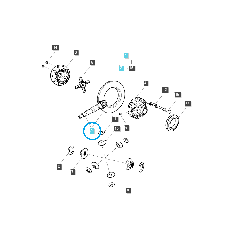 koła talerzowe - Plate wheel + input shaft / G310 / Ls Tractor 40351792