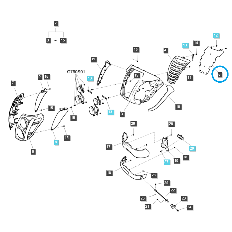 karosserieteile - Grillgitter / TRG830 / LS Traktor / Nr. 40267281