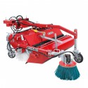 Cost of delivery: 150 cm sweeper for forklift / backhoe loader, with basket and side brush 4FARMER