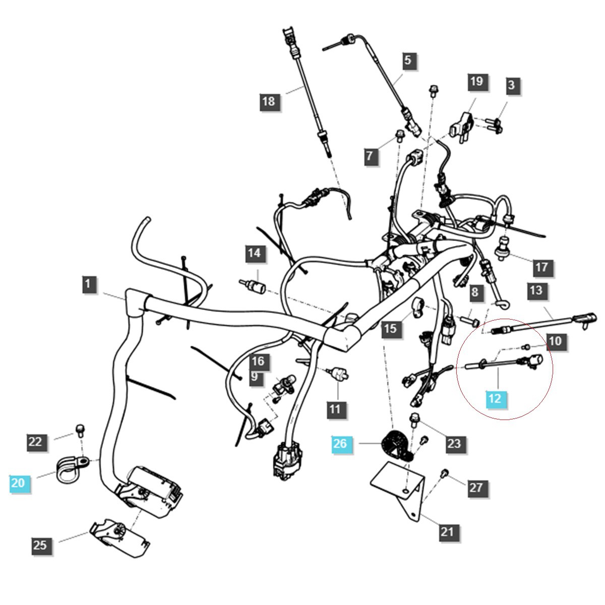 Capteur de position de vilebrequin / TRG750 / Tracteur LS / 40511370