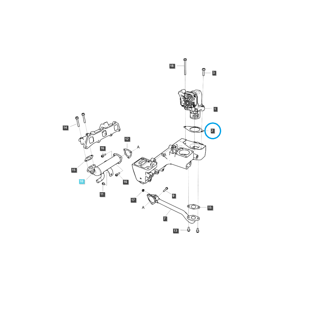 EGR / EGQ200 / Ls Traktor-Metalldichtung 40446190