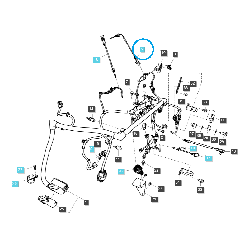 sensores - Sensor de temperatura de aire/gases de escape / Tractor EGQ150/LS / 40346872
