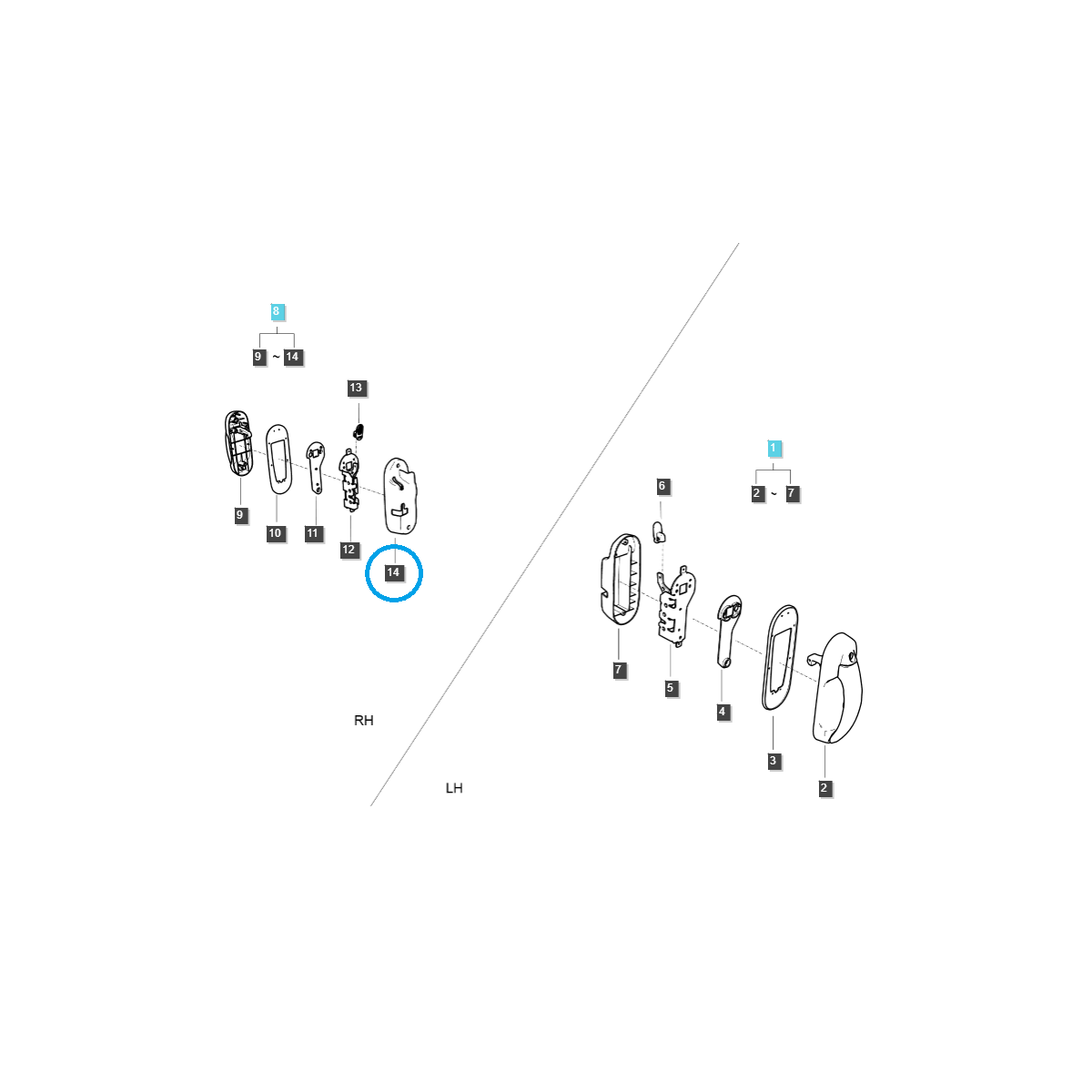 Pravá skříň zámku dveří kabiny / TRG862 / Traktor LS / č. 40336304