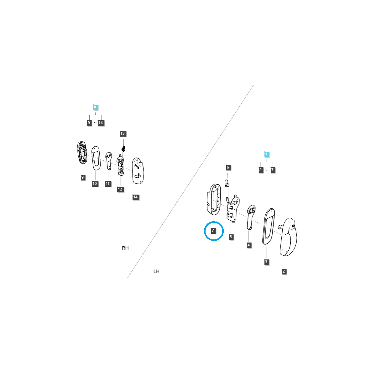 Pouzdro zámku levých dveří kabiny / Traktor TRG862 / Ls 40335597