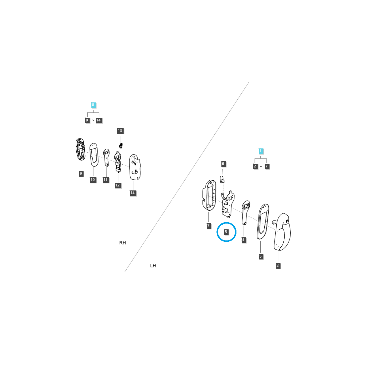 Levý zámek dveří kabiny / TRG862 / Traktor LS / č. 40371017