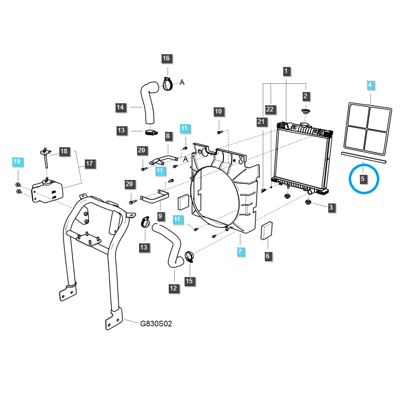 le reste - Tampon éponge de radiateur / TRG170 / LS Tractor 40340122