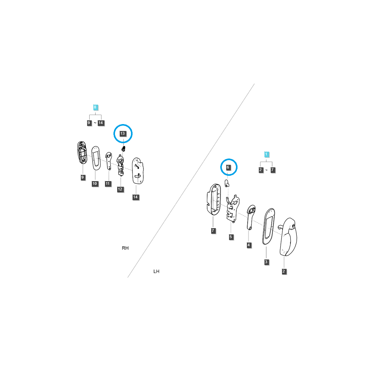 Manija de puerta de cabina / abrazadera / TRG862 / Tractor LS / n.º 40442350