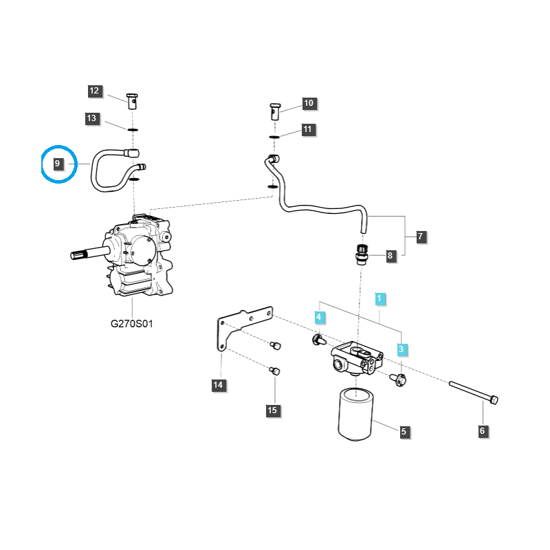 kabel - Hydraulikschlauch HST / TRG640 / LS Traktor / Nr. 40011559