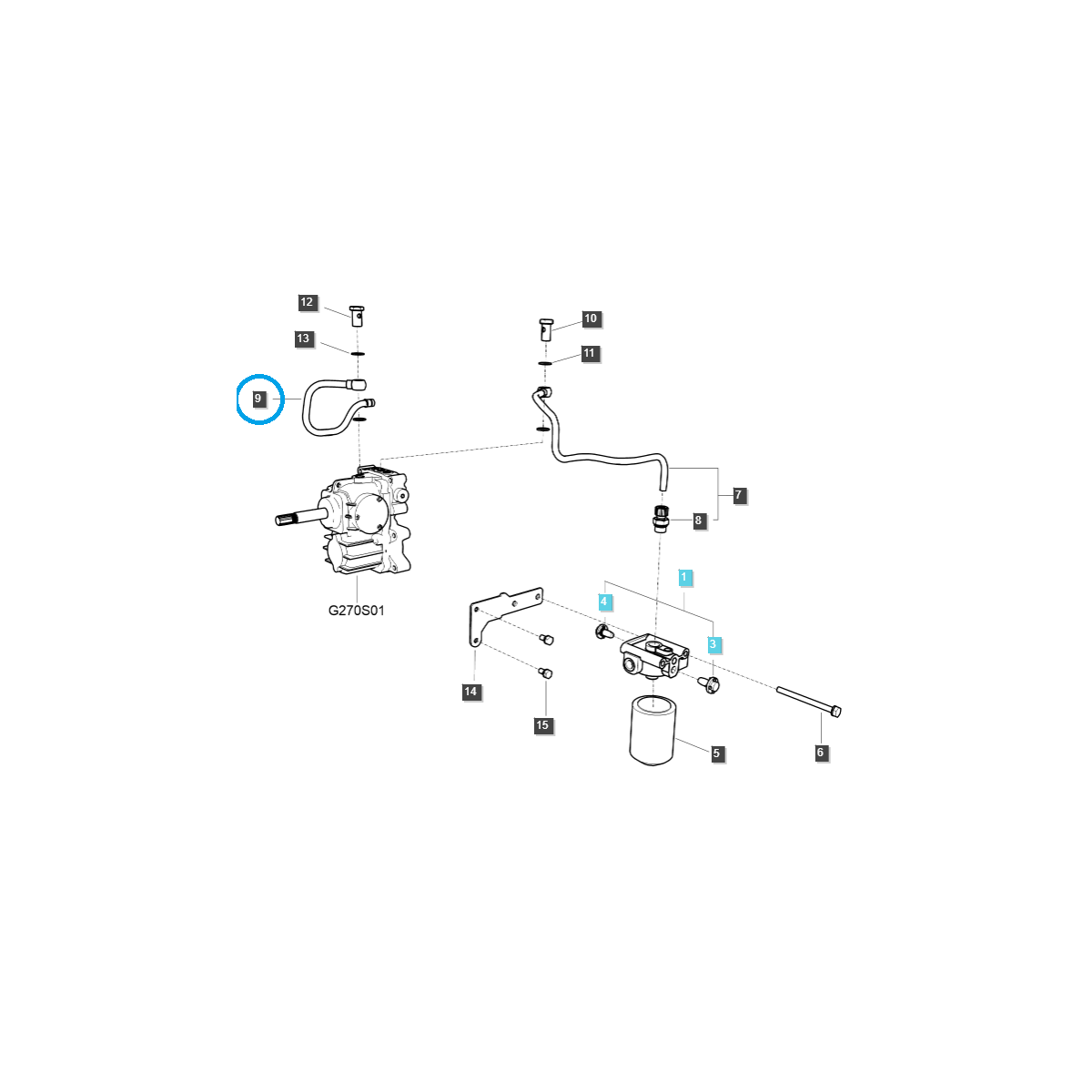 Hydraulické potrubie traktora HST / TRG640 / Ls 40011559