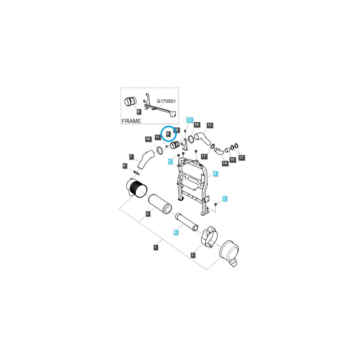 Débitmètre d'air / TRG750 / Tracteur LS / n° 40273647