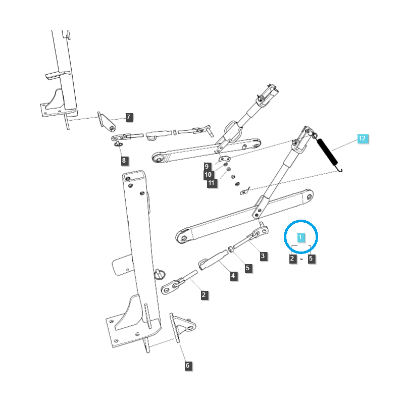 stabilisateurs - Chaîne, stabilisateur, attelage trois points de tension d'élingue / G822 / LS Tractor 40008020