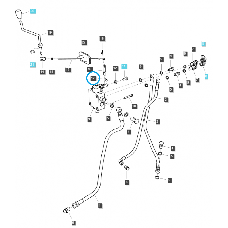 others hydraulic system - Pin D1 X 20L / A062C120 / LS Tractor / No. 40032262