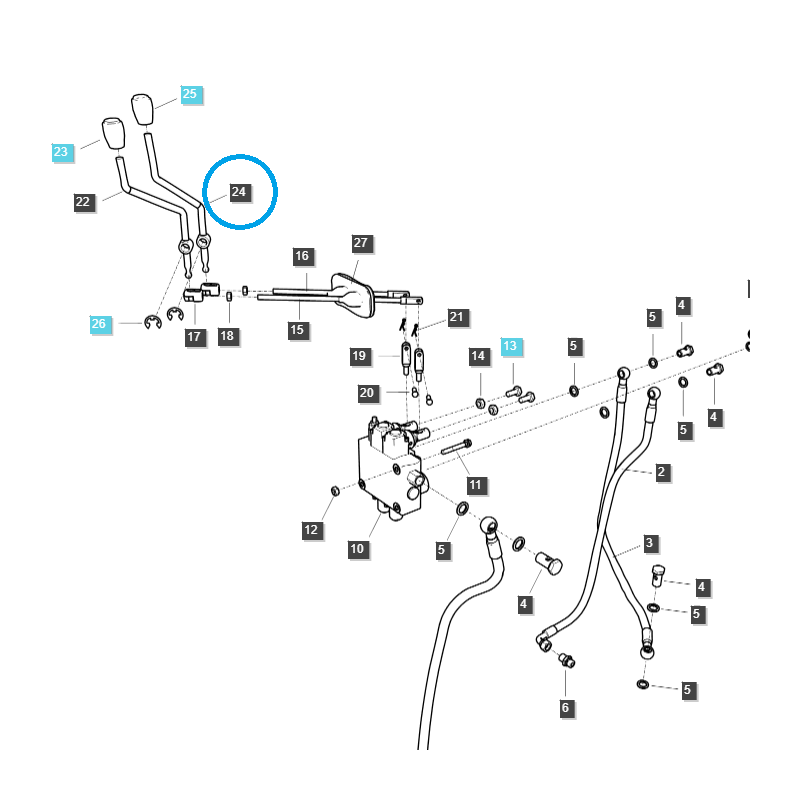 hydraulic distributors - Hydraulic Distributor Lever / TRG827 / LS Tractor / No. 40383461