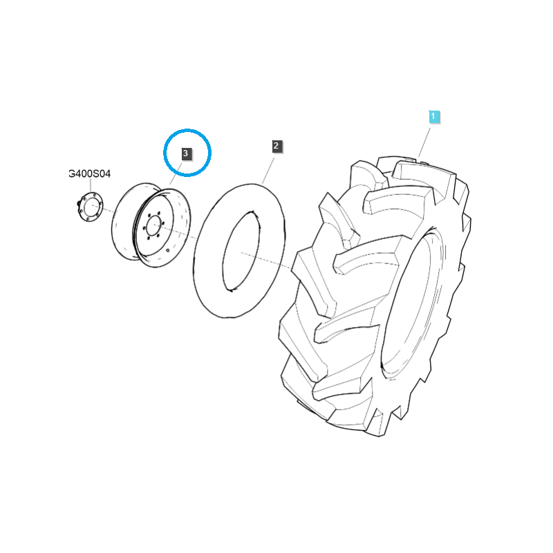 llantas - Llanta W6X16 / TRG490 / Ls Tractor 40463104