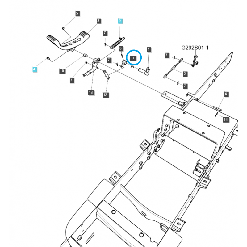 réservoir d essence - Tringlerie de pédale de tracteur HST / TRG292 / LS / N° 40206222