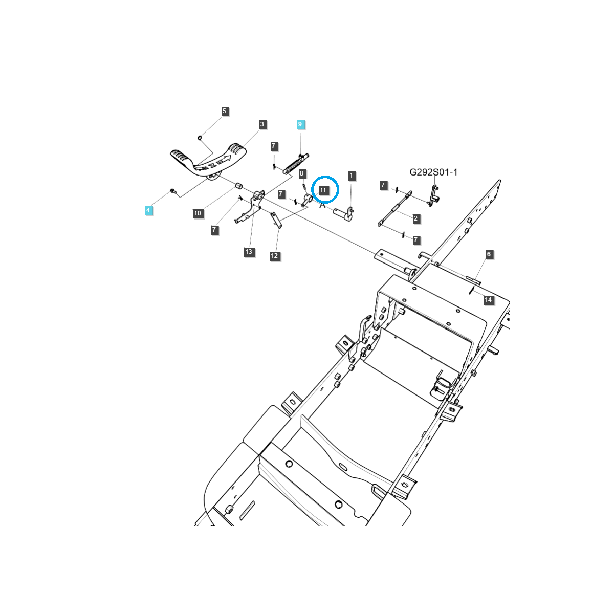 treibstofftanks - HST / TRG292 / LS Traktor-Pedalgestänge / Nr. 40206222