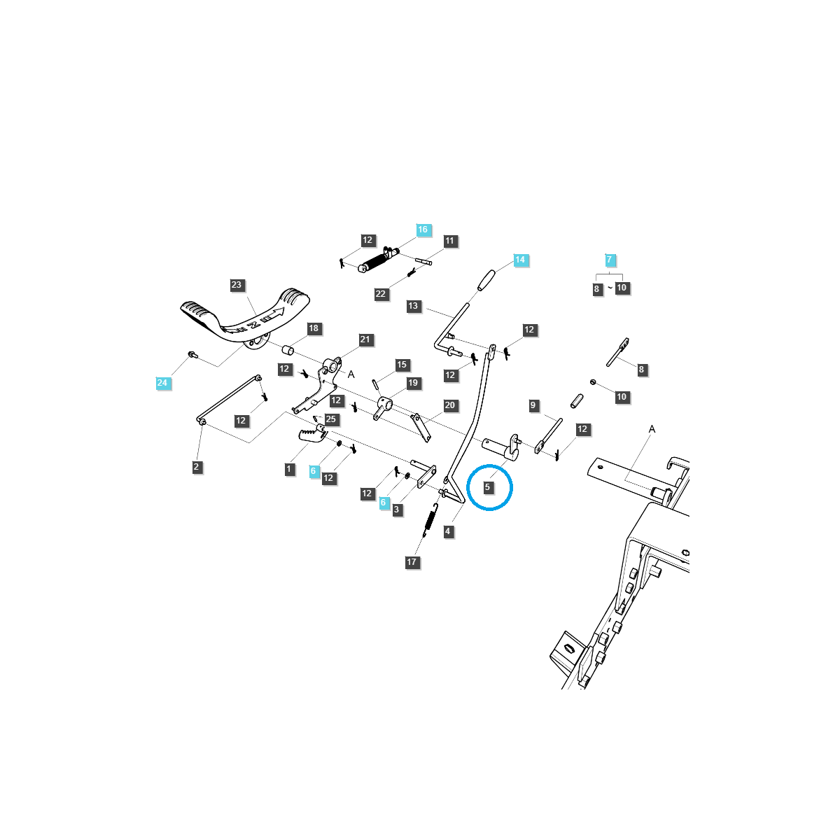 Pedálové tiahla neutrálneho riadenia traktora HST / TRG292 / LS 40195518