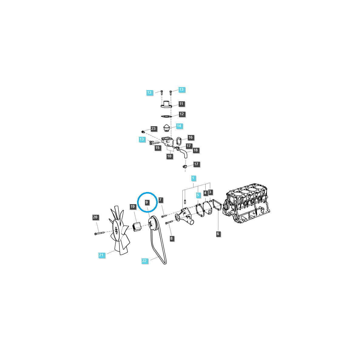 Wasserpumpenriemenscheibe / EGQ135 / LS Traktor 40212267